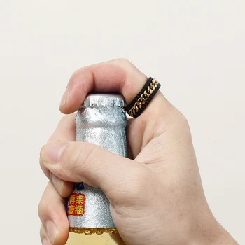8mm Bere Macaralele Deget Inelul Deschizator de Sticle Bar Cubanez Titan Inel de Oțel Barbati #6-#12