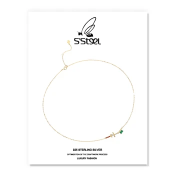 S ' STEEL Culoare Zircon Coliere Pentru Femei Argint 925 Noi Accesorii Personalizate Pandantive de Aur Colier Bijuterii Fine