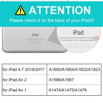 Pentru iPad Air 2 Aer 1 Caz 2018 9.7 Funda Silicon Moale Înapoi 2017 Pu Piele Smart Cover Caz pentru iPad 2018