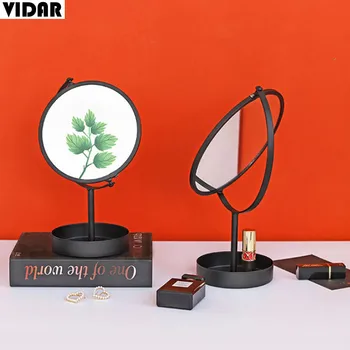 VIDAR Stil Nordic Masă Oglindă de Machiaj Cosmetice pentru Desktop Machiaj Oglinzi Frumusete Dressing Oglinzi Cămin Studențesc Carte Oglindă