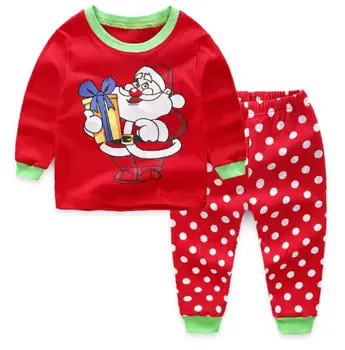 Craciun Fericit Baieti Pijamale de Imprimare Pijamale Fete pentru Copii Haine Copii bumbac Topuri+Pantaloni de Pijamale Pijamas pentru 2-7 Ani
