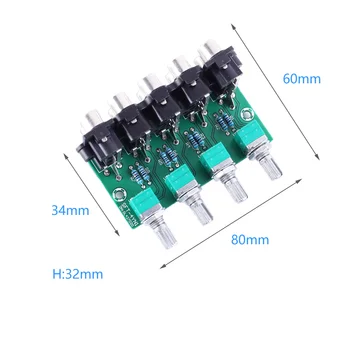 Mini Stereo 4 Canale Amplificator Modulul Selector fara Pierderi de Semnal Audio Mixer 4-Intrare și 1 Ieșire Volum Reglabil