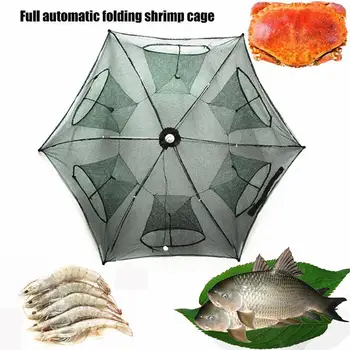 6 Găuri Pliat Portable Hexagon Plasă De Pescuit Raci Pește Automată Capcana Creveti Crap Catcher Cuști De Plasă Plase CrabTrap