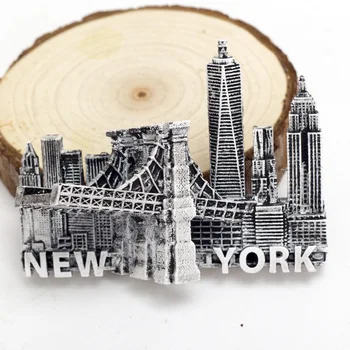 2020 Creative New York De Călătorie Suveniruri, Magneti De Frigider Celebru NewYork Clădire Rășină Fefrigerator Sticker Cadou Pentru Un Prieten De Familie