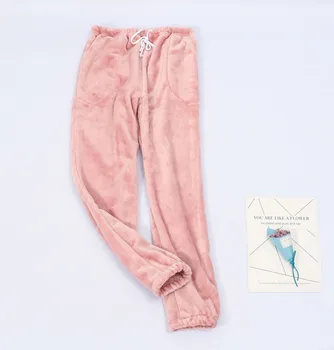 M-XXL Plus Dimensiune Iarna Noi Flanel Femei Acasă Pereche de Pantaloni de Pijama de Somn Pantaloni Lounge Purta Pantaloni de Pijamale Fdfklak