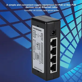 DC12V-48V 4 Porturi PoE Power Adapter PoE Ethernet Alimentare Injector DC12V-48V pentru Camera IP