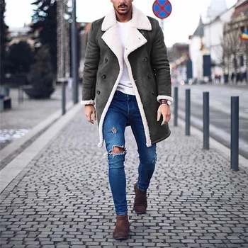 RUELK Europa Și America 2020 Primăvara Și Toamna Noi Fleece Compozit Clasic de Culoare Solidă Haina Bărbați Sacou Cald Îmbrăcăminte pentru Bărbați