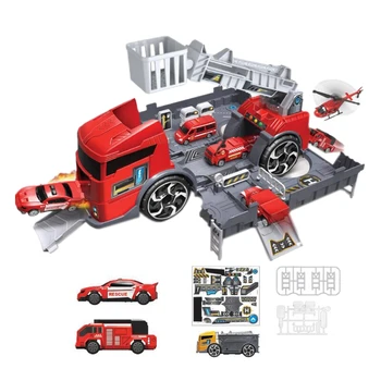 Simulare Urmări Inerție pentru Copii Puzzle Jucării Vehicul Camion Model de Masina de Deformare Foc Inginerie Vehicul Băieți Cadou Roșu