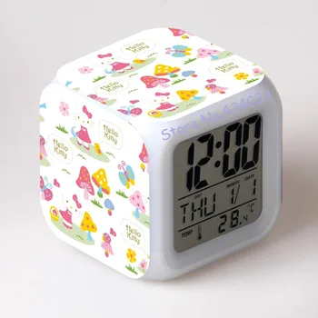 Nouă Strălucire De Culoare Schimbare Led Ceas Cu Alarmă Calendar Temperatura Desktop Ceasuri Digitale De Masă Lumină De Fundal De Decor Ceas