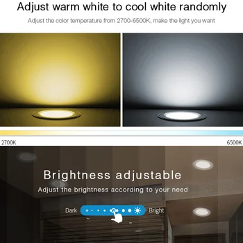 18W RGB+CCT de lumină LED Downlight estompat smart Interior camera de zi lumina AC 220V poate telefon Mobil/2.4 G la distanță/wifi/voice control
