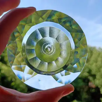80mm Clar K9 Cristal Concavă Forma Rotunda Candelabru cu Cristale, Pandantive Suncatcher Accesorii Meserii Cadou Home Decoratiuni de Gradina