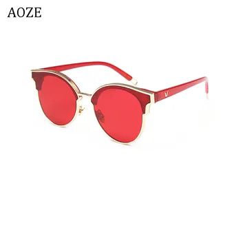2019 Moda Retro V logo-ul aoze ochelari de soare doamna Designer de ochelari de soare Oglinda de sex feminin de Epocă ochelari de soare, lentile pentru barbati femei UV400
