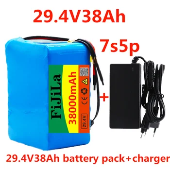 7S5P 24v 38Ah bateria 250w 29.4 V 38000mAh acumulator litiu-ion pentru scaun cu rotile, biciclete electrice pachet cu BMS + incarcator