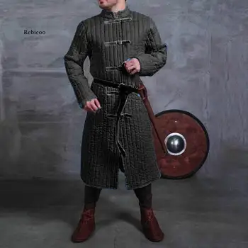 Bărbați Curea Jacheta Viking Warrior Knights Costum Dublet Bărbați Armura de Piele Șanț Aketon Costum Haina pentru Adulți