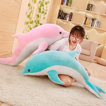 Noul Mare de pluș delfin jucării de pluș mare de animale drăguț fete papusi moale de dormit pentru copii perna de crăciun cadou de ziua de nastere pentru copii