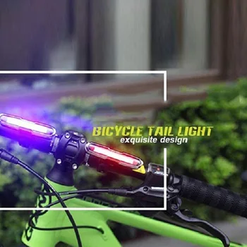 LED-uri de Biciclete Coada Lumina Roșu și Albastru USB Reîncărcabilă Impermeabil Super-Luminos Multifuncțional Lumina de Urgență