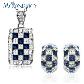 MOONROCY Transport Gratuit Moda Cubic Zirconia Colier și Cercei set de bijuterii de Cristal, Bijuterii en-gros pentru Femei cadouri