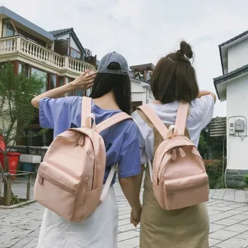 Rucsaci Femei Solide Panza Culori Bomboane Saci de Umăr de Călătorie de Agrement de Mare Capacitate Elevii Anti-furt Ulzzang Stil coreean