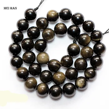 Meihan transport Gratuit 6mm 8mm 10mm 12mm naturale de Aur Obsidian rotundă de piatră, mărgele brățară bijuterii de luare de proiectare sau cadou