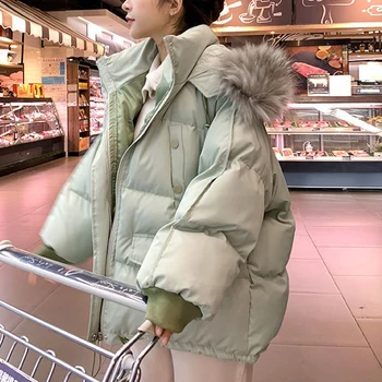 Femei Jachete De Blana 2020 Cald Iarna Solid Hanorac Cu Glugă Haina De Sex Feminin Coreeană Căptușeală De Bumbac Vrac Hanorace Casual Canadiană Uza