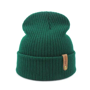 Toamna Iarna Femei Barbati Unisex Tricotate Skuilles Căciuli Capace De Pălării Solid Verde Negru Alb Tata Pac Cagulă Pe Cap Pălăria