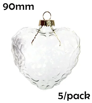 Promovare - DIY Vopsibil Clar Decor de Crăciun Ornament 90mm Sticlă Zebra Inima, 5/Pachet