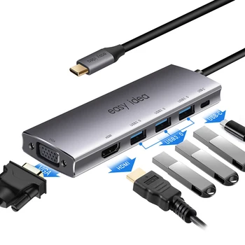 C USB Hub Multi USB 3.0 Splitter Tip C Hub Adaptor USB-C Hub HDMI Multiple USB C Dock USB 3.1 Expander pentru MacBook Pro