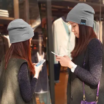 Unisex Inteligent De Muzică Fără Fir Bluetooth Iarna Cald Tricotate Beanie Hat Căști Capac Cu Handsfree Casti