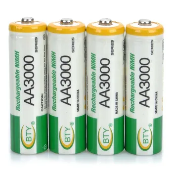4 BUC/ lot BTY Reincarcabile 1.2 V 3000mAh Ni-MH Baterii AA NiMH AA Baterie pentru camere video, jucării și dispozitive electronice