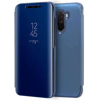 Xiaomi Pocophone F1 Clear View Flip Cover Caz Albastru