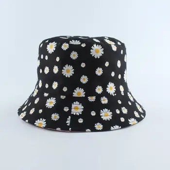 Vara Margarete Găleată Pălărie de Moda pentru Femei din Bumbac Plajă, Pălării de Soare Reversibile Bob chapeau Femme Florale Pălărie Panama Pălărie de Pescar