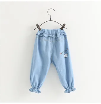 2020 Primăvara și Toamna Fete Demin Pantaloni de Blugi de Moda de Desene animate de Porc Scrisoare Salut Pantaloni Haine pentru Copii Pantaloni Brand de Îmbrăcăminte