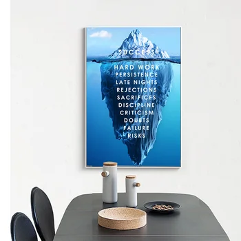 Iceberg de Succes Panza Poster Peisaj Motivaționale Panza Pictura Arta de Perete Poza pentru Decor Acasă (Fara Rama)