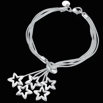 En-gros de Argint 925 stele drăguț lanț femei doamnă nobilă, frumoasă brățară moda bijuterii farmec nunta nobil petrecere