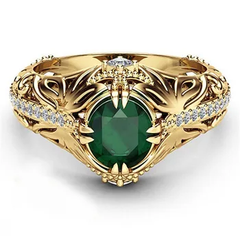 2021 nou de lux de Aur Verde de Culoare halo Inel de Logodna pentru femei lady cadou de aniversare de bijuterii en-gros de Ziua Îndrăgostiților R5072
