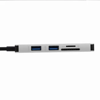 3 port Aluminiu USB 3.0 HUB USB+Tip C 5in1 Adaptor Hub 3 USB 3.0 SD/TF Card Reader pentru Macbook PC S9 Xiaomi