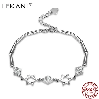 LEKANI în Formă de Diamant Cubic Zircon CZ Cristal Bratari & Brățări Stele Romantic Bijuterii Lady Femei Argint 925
