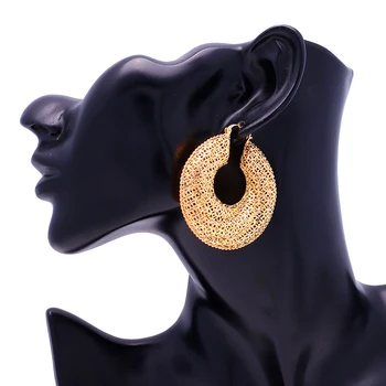Ethlyn Hoop Cercei Aur a Crescut Moda Trendy pentru Femei Ochiuri Răsucite Cercei Străpuns Gol Neregulat Elegant 50mm*46mm Bijuterii