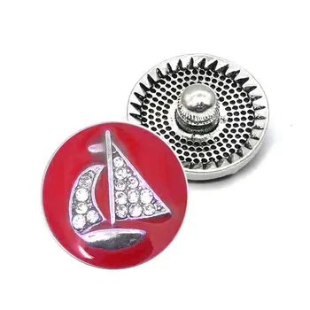 Barcă cu pânze w032 18mm 20mm stras buton metalic pentru snap butonul Brățară Colier de Bijuterii Pentru Femei, bijuterii de Argint