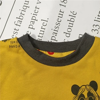 BOBOZONE Panda pulover galben reversibile scrisoare pulover roșu pentru copii baieti fete