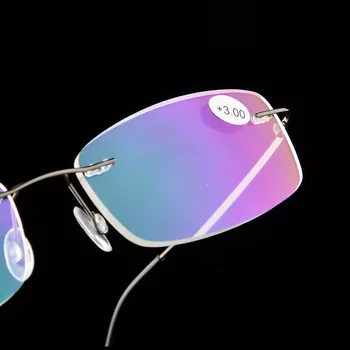 Gafas de lectura TR90 de titanio ultralivianas con memoria lectura păcat montura para hombre y mujer, gafas para presbicia + 1,0 4