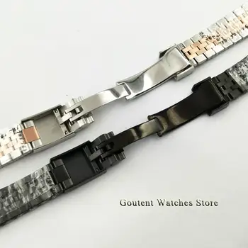 Goutent 20mm PVD Negru Jubileul de oțel solid watchband Două Tone de Argint, Aur roz Curea de Ceas Bratara se Potrivesc 40mm Ceas