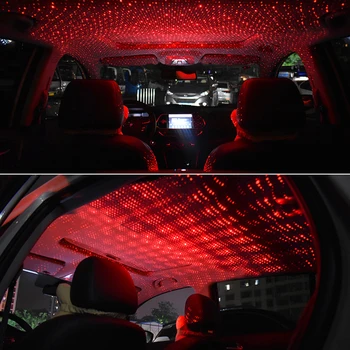 Mașină Automată de Acoperiș USB Interior cu LED-uri Decorative Ambient Înstelat Proiector Star Light Accesorii Auto Interior