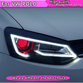 Styling auto pentru VW Polo Dinamice Faruri cu semnalizare 2009-GTI Faruri LED DRL Bi Xenon Lentile High Low Beam Parcare