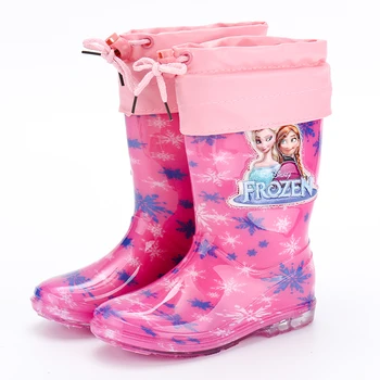 Noua printesa Disney congelate pentru copii cizme de ploaie din cauciuc pantofi desene animate bărbați și femei din PVC fete pantofi de apa dimensiune 26-38