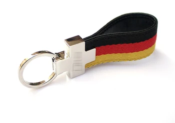 Germania flag M\\\ Benzi de Nailon Trupa Cu Interior din Piele Fob Cheie Lanț Breloc Metalic cu Inel Pentru VW BMW Audi Porsche Opel