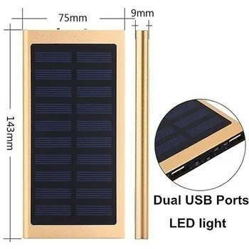 30000mAh Power Bank Solar de Mare Capacitate Ultra Subțire de 9 mm cu LED Exterior Solar Încărcător de Călătorie Powerbank pentru Smartphone
