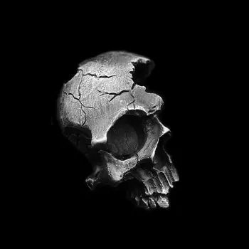 BEIER Rupt Deteriorat Jumătate Față de Craniu Pandantiv Colier Moda pentru Bărbați Biker Rock Punk Bijuterii Argint Antic Culoare BP8-396