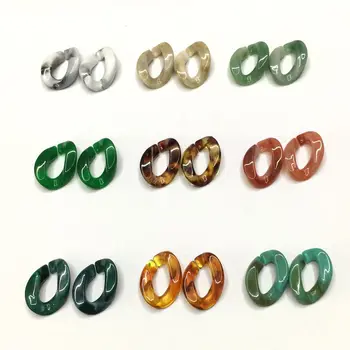 60pcs/lot Acrilice Lanț de Link-uri în Două culori de amestecare DIY cercei&colier Farmec Accesorii pentru a Face Bijuterii 17*24mm