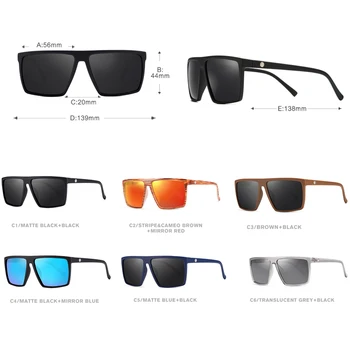 Flat top Design Pătrat ochelari de Soare Unisex Polarizat & lentile UV400 Oameni de partid ochelari rama TR90 Femeile în aer liber Ochelari KDEAM KD693